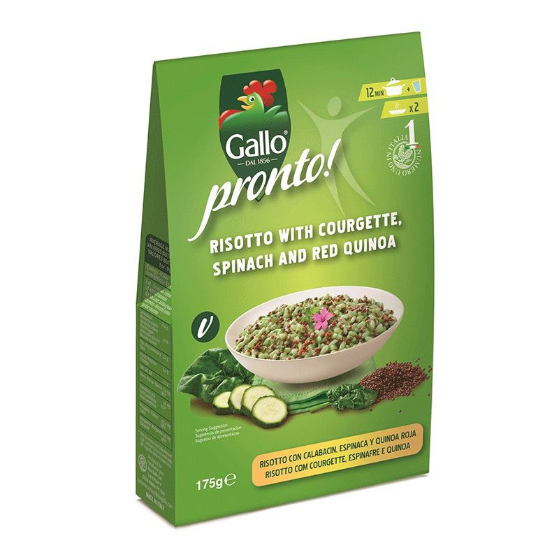 RISOTTO DE CALABACÍN, ESPINACAS Y QUINOA ROJA BOLSA VACIO 175gr.